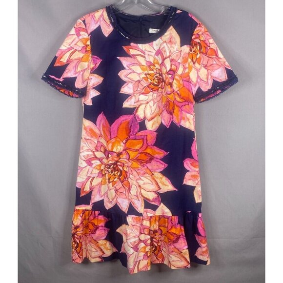 Trina Turk Dresses & Skirts - Trina Turk Dress Womens 10 Blue Floral Drop Waist Resort Embellished